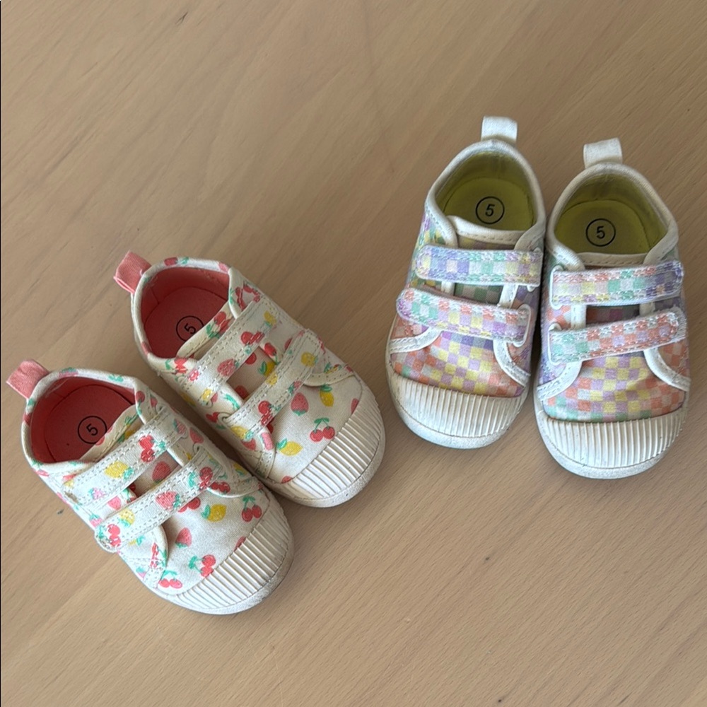 Cat & Jack fruit and Checkered Baby Shoes